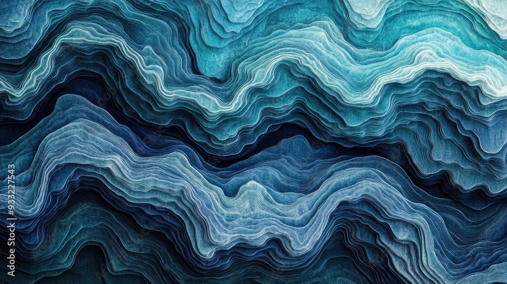 Abstract Layered Blue and Teal Waves - Modern Artistic Background with Fluid Textures and Organic Patterns Abstract Layered Blue and Teal Waves - Modern Artistic Background with Fluid Textures and Organic Patterns