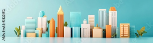 Minimalist 3d illustration of clean building blocks representing business expansion concepts