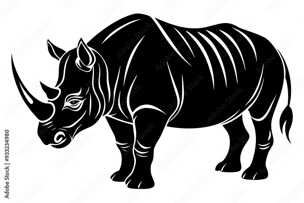 Fototapeta premium Rhino vector art and illustration