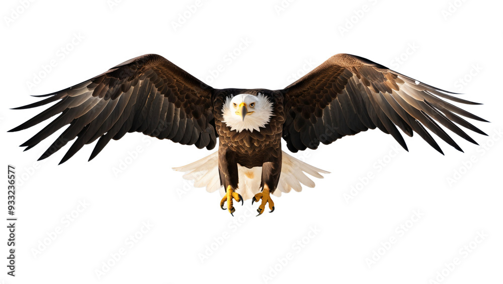 Fototapeta premium Eagle flying animal bird white background.