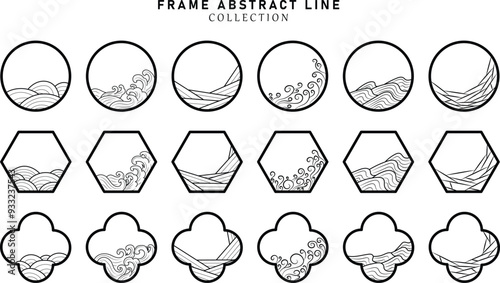 Asian golden chinese, korean and japanese frames and borders. Frames with asian ornaments. Vintage gold decor