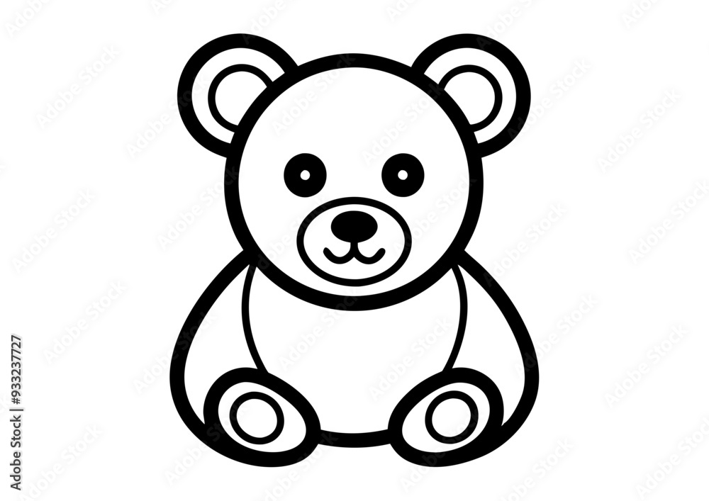 Fototapeta premium Beautiful teddy bear outline