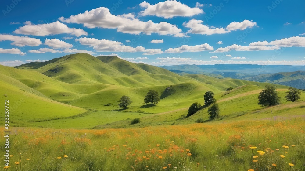 Naklejka premium landscape with mountains and sky