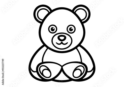 Beautiful teddy bear outline