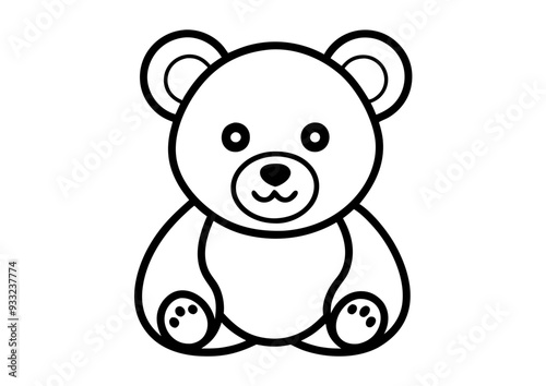 Beautiful teddy bear outline