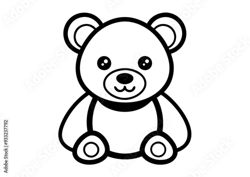 Beautiful teddy bear outline