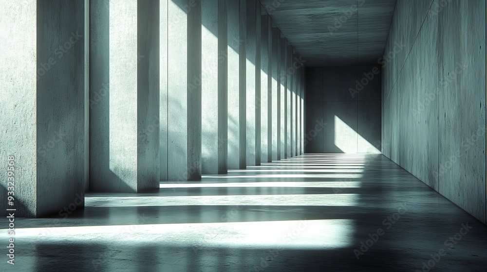 A long, narrow hallway with a lot of light coming in from the windows A long, narrow hallway with a lot of light coming in from the windows