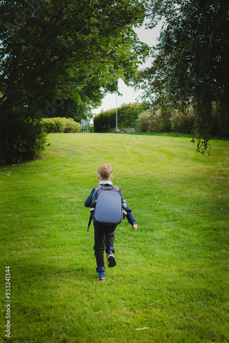 child playing in the park. School student. Ready for school 