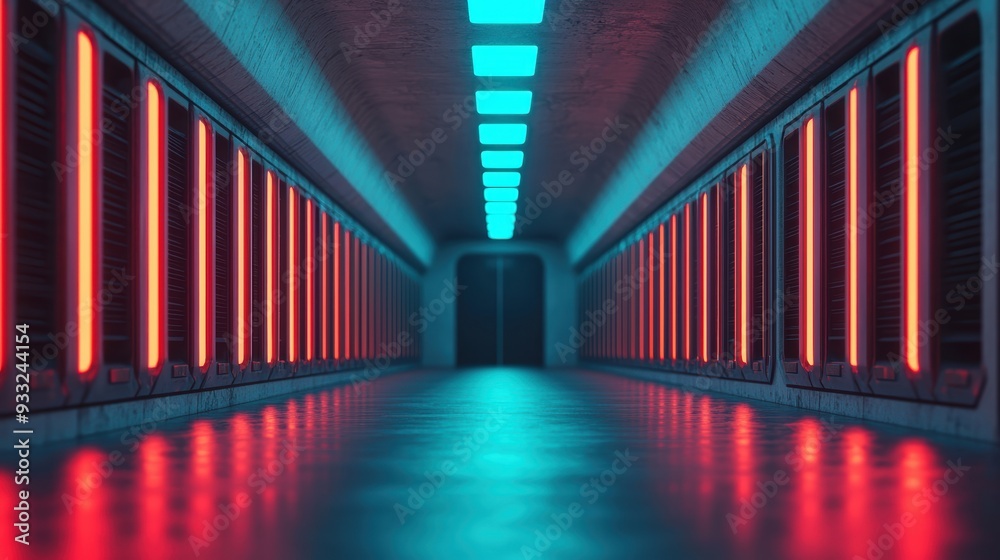 Fototapeta premium Modern Futuristic Learning Center with Gemstone Accents and Innovative Design for Education, Copy Space Available in 8K High Detail Resolution