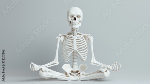 Flexible Skeleton Practicing Yoga with Copy Space, High Detail 8K Image