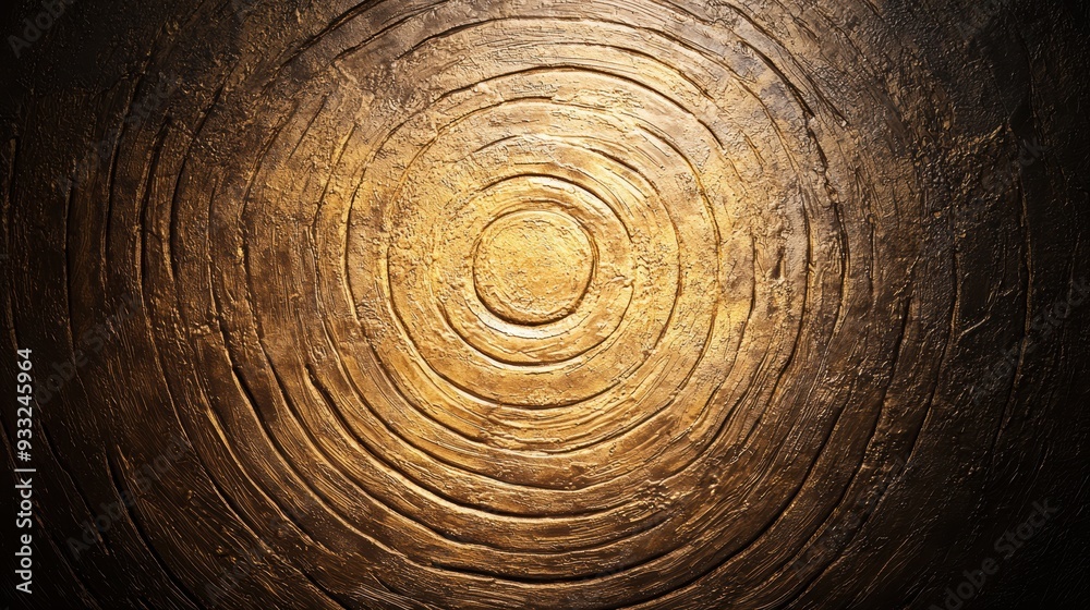 Fototapeta premium Intricate golden spiral pattern on textured surface