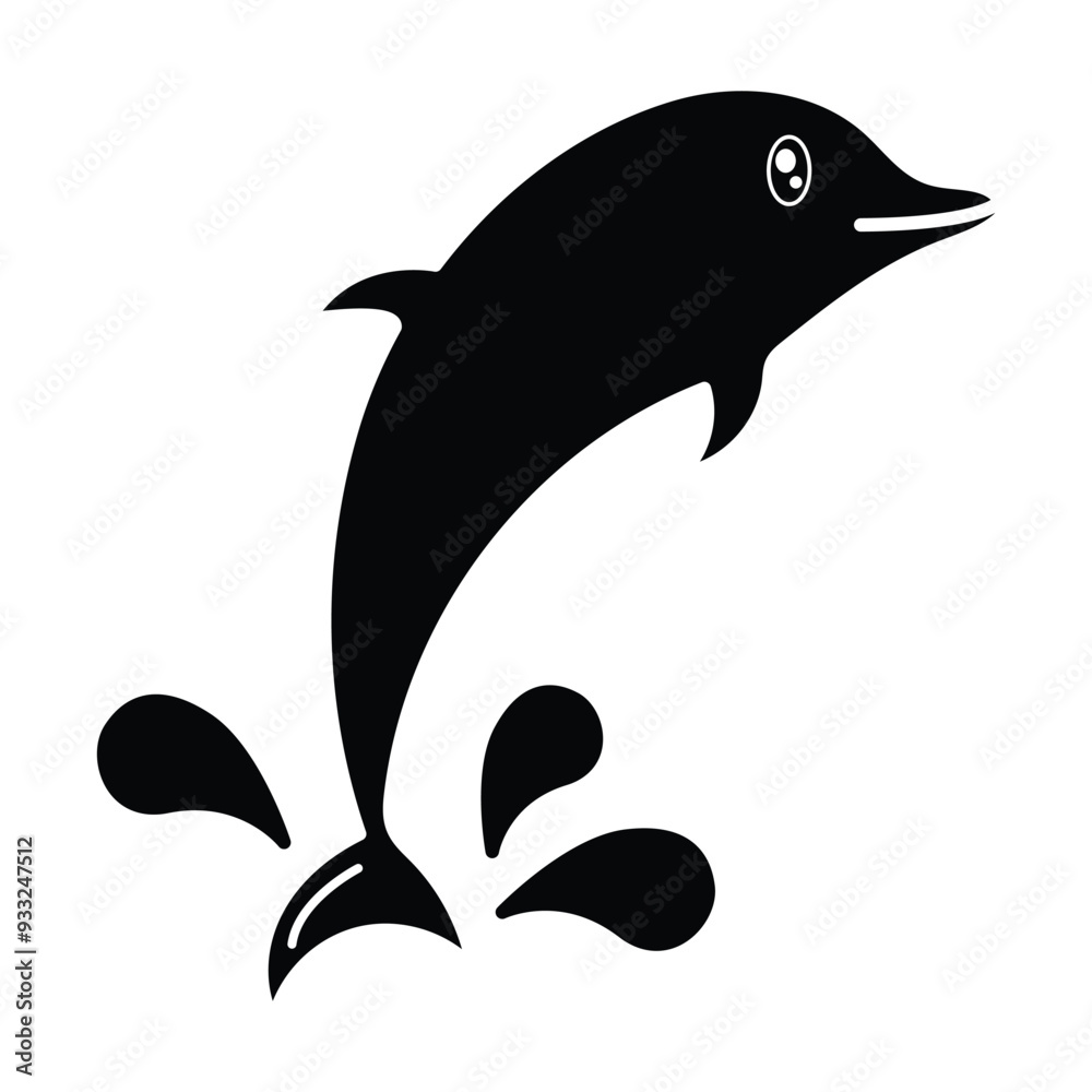 Obraz premium dolphin vector on white background