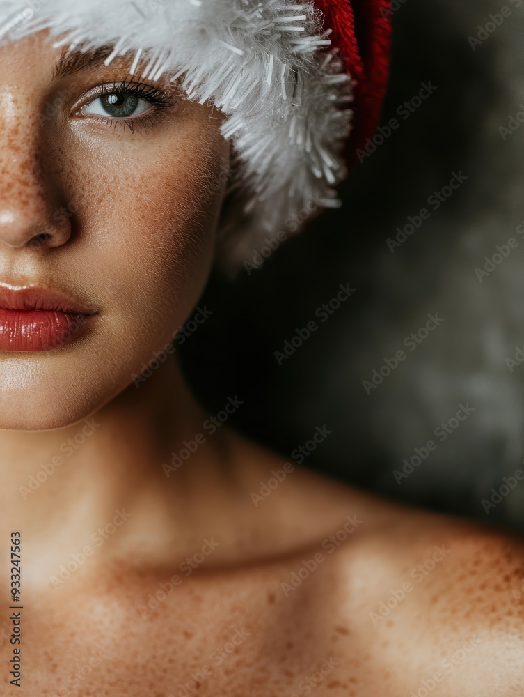 close-up portrait of a woman with feathered headpiece close-up portrait of a woman with feathered headpiece