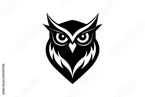 Owl Head Logo Design - Wise Owl Vector Illustration, Animal Icon Clipart