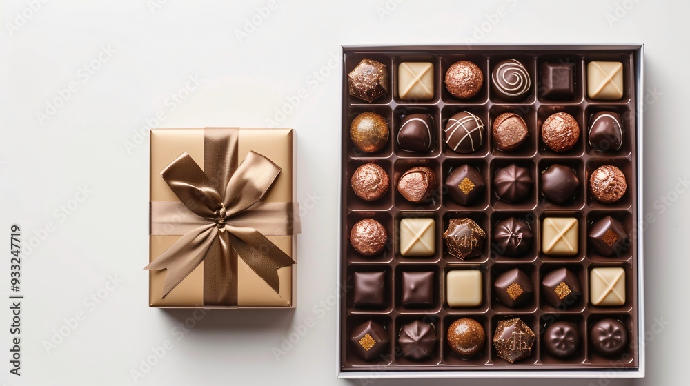 Luxury chocolate gift box on white background Luxury chocolate gift box on white background