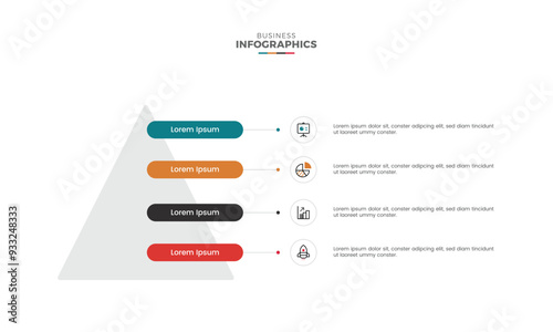 Modern colorful multipurpose business triangle unique infographic template design for presentation
