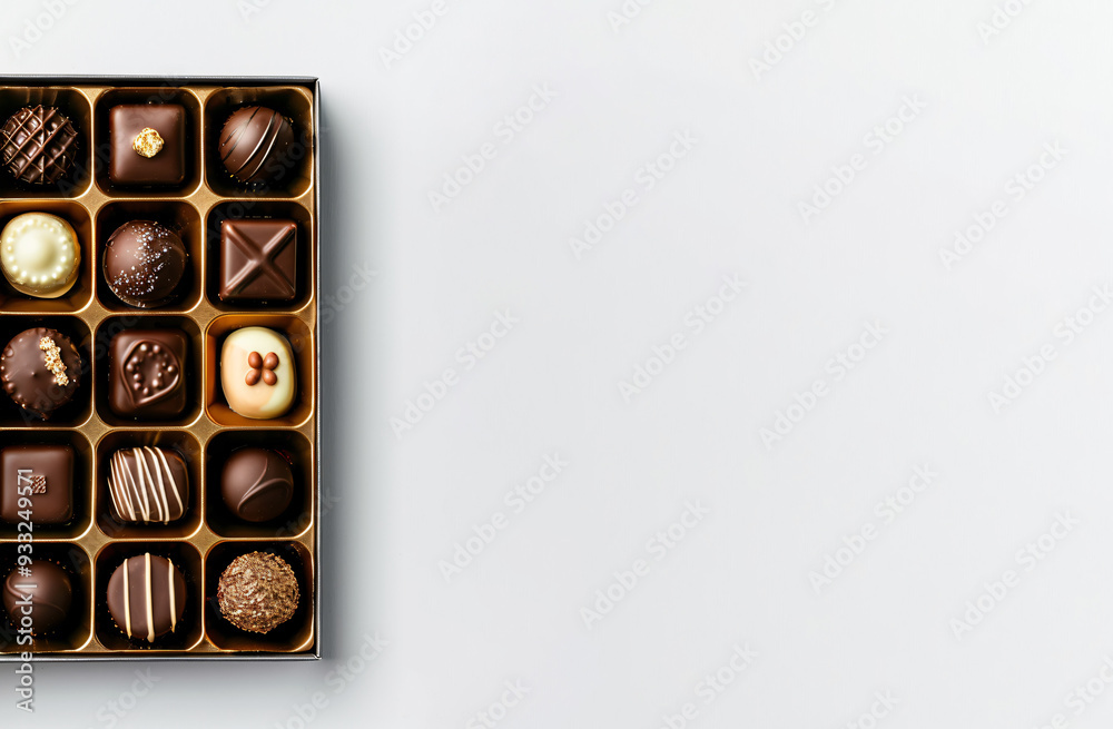 top view of Luxury chocolate gift box top view of Luxury chocolate gift box