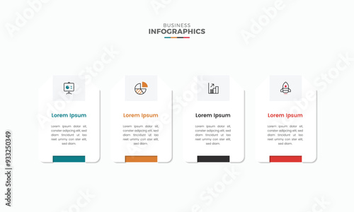 Modern colorful multipurpose business rectangular unique infographic template design for presentation
