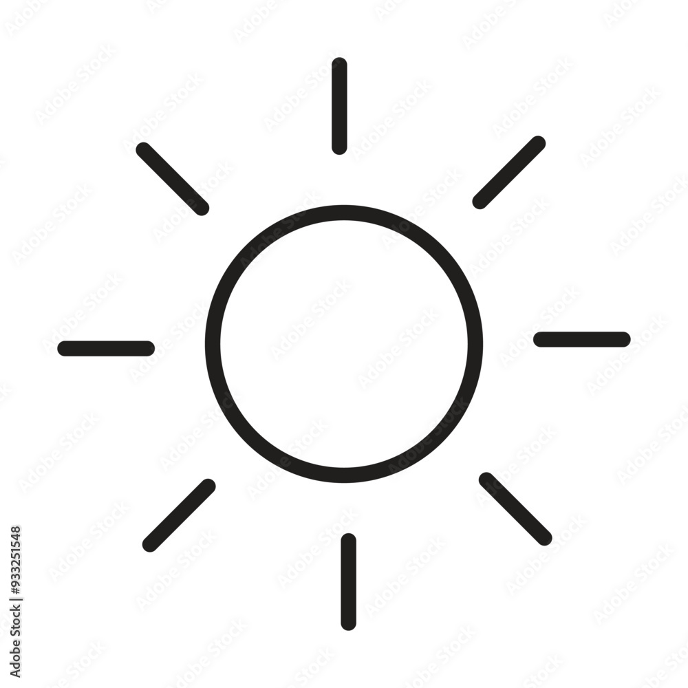 sun icon vector on white background sun icon vector on white background