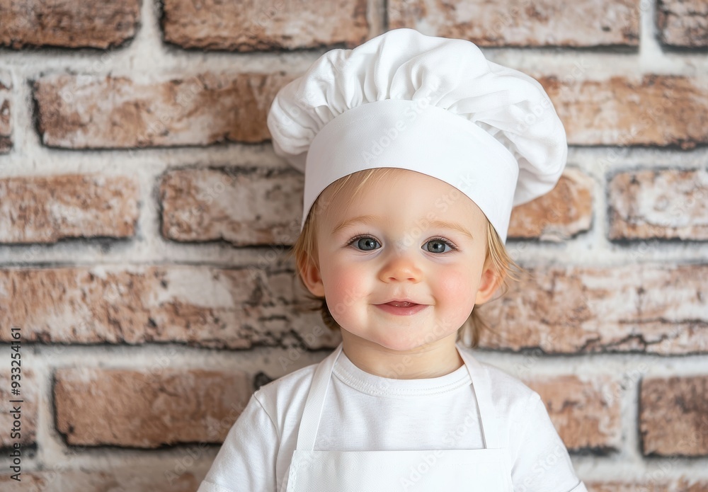 smiling baby in chef's hat