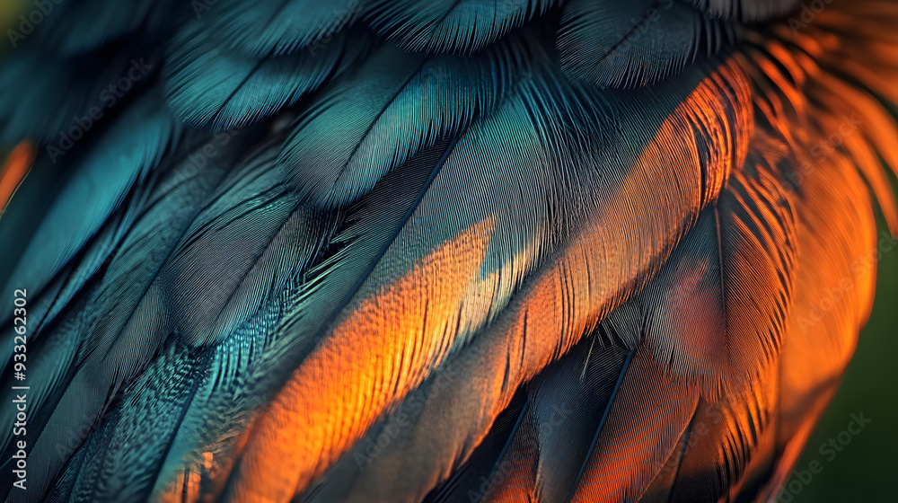 Obraz premium feather bird macro photo. texture or background