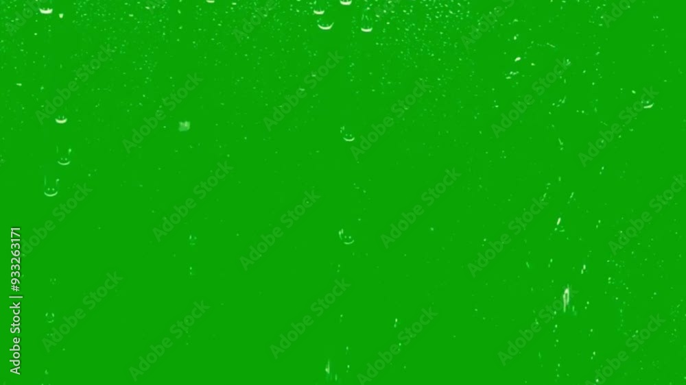 water rain drops green screen background