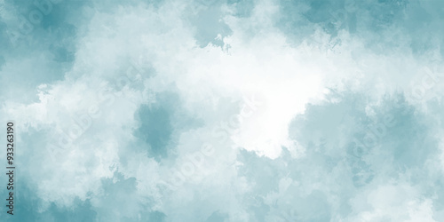 abstract cloud and vapor texture background. white and blue smoke aquarelle smudge illustration smooth grungy smokey light pastel colors ink glow. blue color powder explosion .