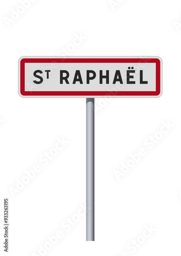 Panneau d'entrée de la ville de Saint-Raphaël (Var) en vectoriel