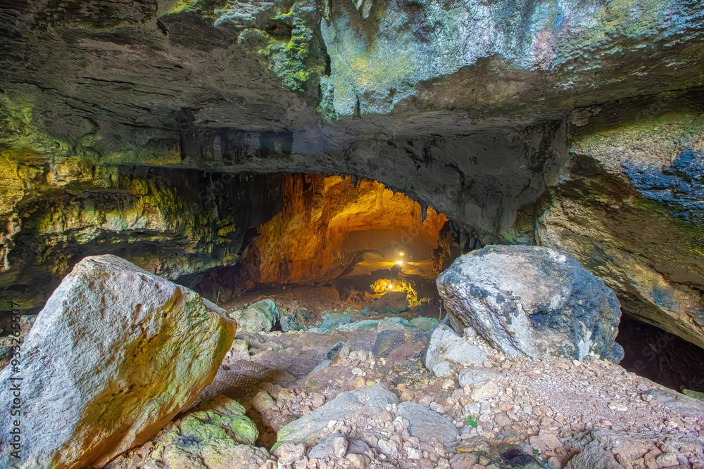 The Caves of Heaven and Hell (Heaven and Hell) and the Church of the Virgin Mary are two large pits in the Taurus Mountains.Narlıkuyu, Mersin, Turkey.