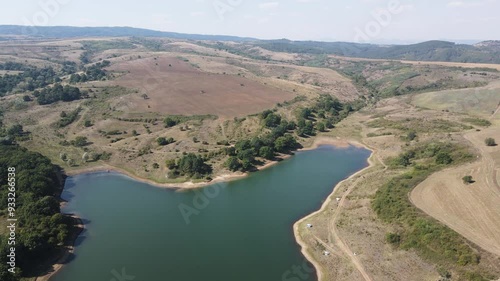 Aerial view of Oslome dam, Pernik Region, Bulgaria photo