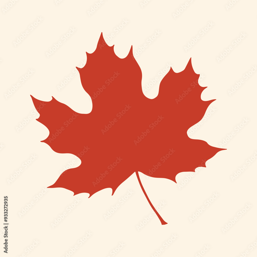 Red maple leaf silhouette. Vector illustration Red maple leaf silhouette. Vector illustration