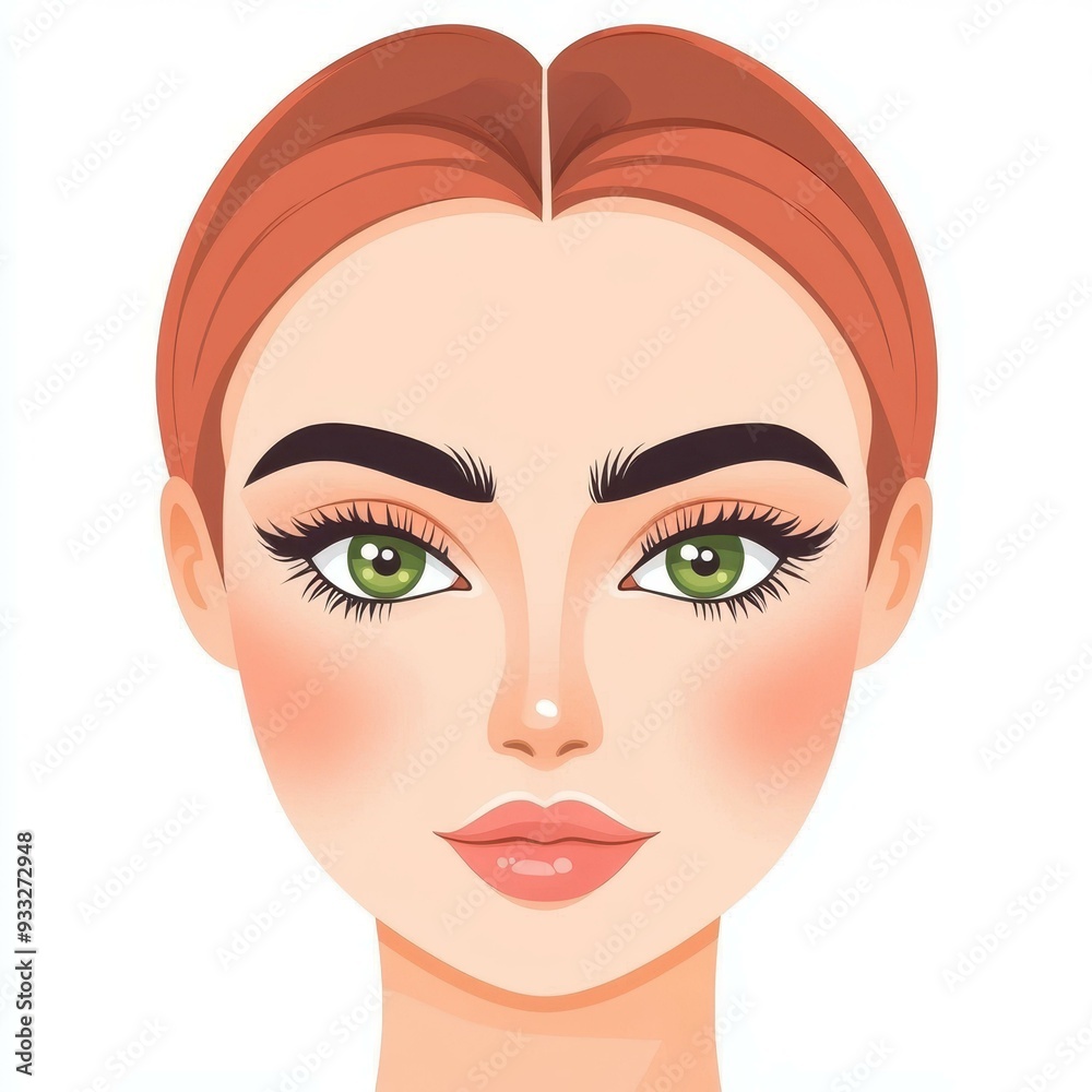 A stunning young woman with radiant green eyes and red hair, exuding charm in a unique wayang style. A stunning young woman with radiant green eyes and red hair, exuding charm in a unique wayang style.