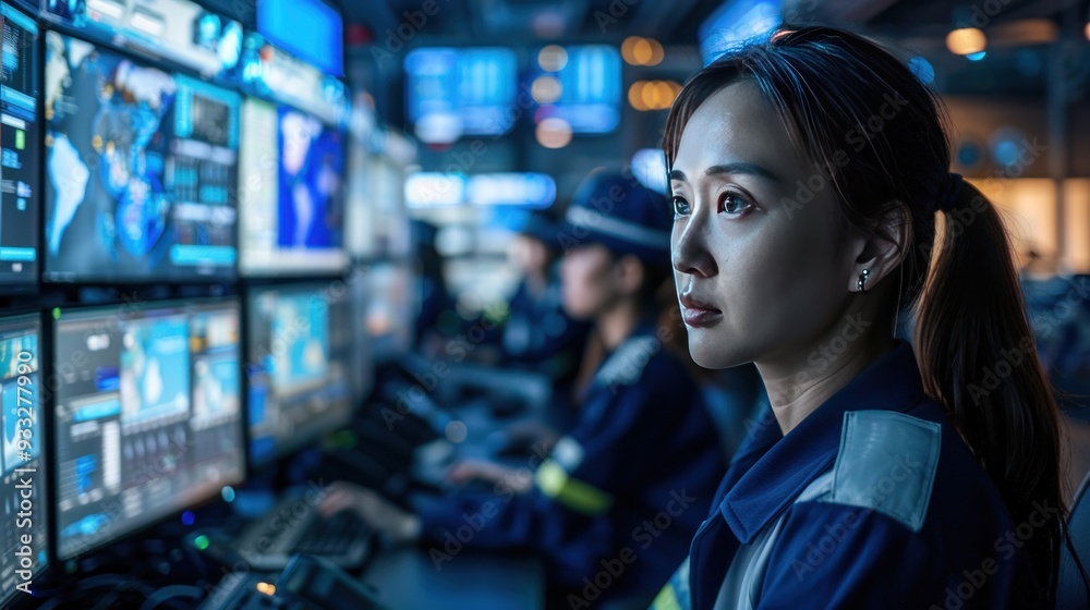 Professional logistics team in distribution center Professional logistics team in distribution center