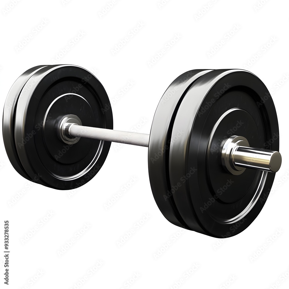 Naklejka premium Detailed Clipart of a Weightlifting Barbell Equipment Shown in a Shading and Isolated on a Clean White Background Fitness Strength and Workout Concept