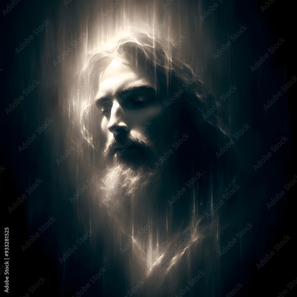 Portrait of Jesus Emerging from Darkness Portrait of Jesus Emerging from Darkness