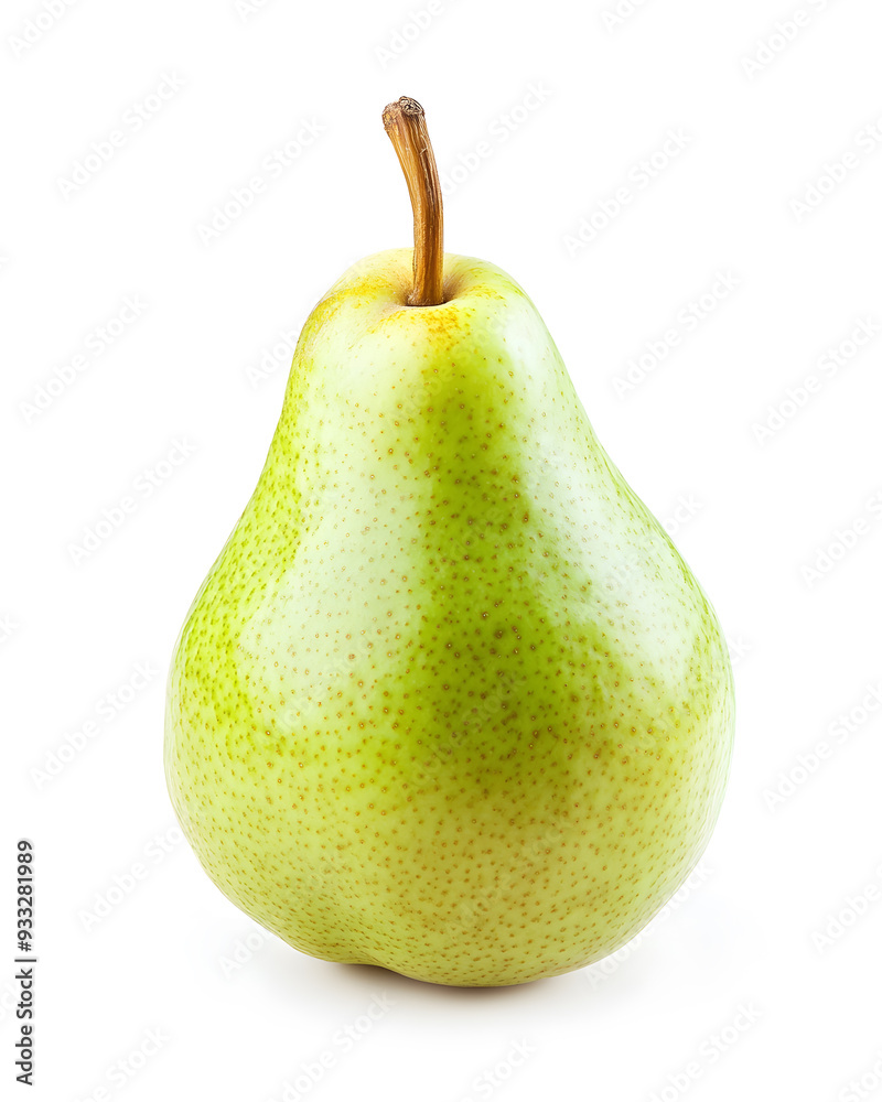 Green pear isolated on white background