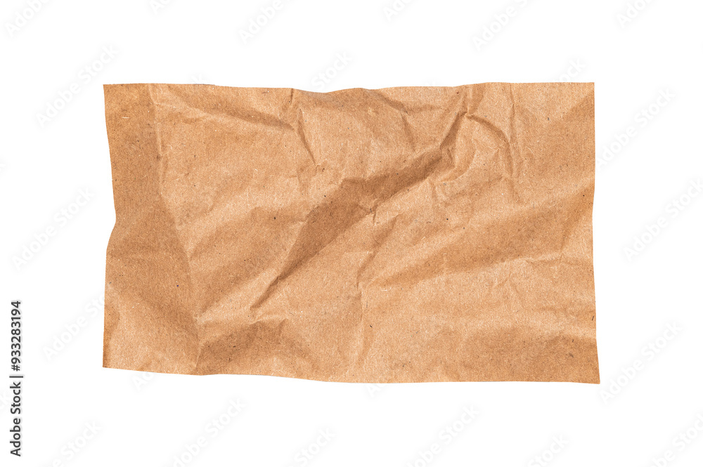 Abstract crumpled and creased recycle brown craft paper texture background isolated on white background Abstract crumpled and creased recycle brown craft paper texture background isolated on white background