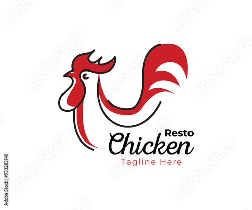 Chicken Resto icon logo design illustration