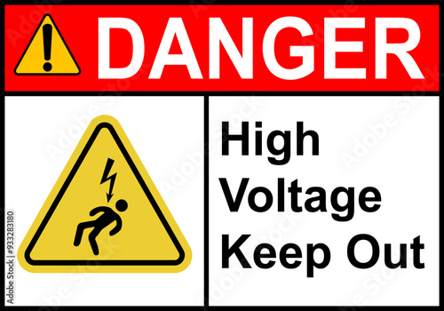 Free Download Electric shock sign. High voltage cable warning sign. High voltage equipment. Caution, do not touch the cable. Warning electrical hazard. Do not open electrical panel. - GFXLoad