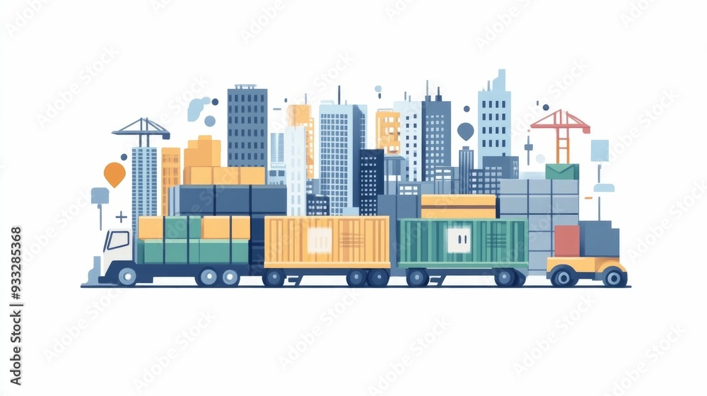 Optimizing Logistics and Supply Chain Efficiency A Flat Design Showcasing the Strategies and Technologies for Streamlining Business and Improving Organizational Performance Optimizing Logistics and Supply Chain Efficiency A Flat Design Showcasing the Strategies and Technologies for Streamlining Business and Improving Organizational Performance