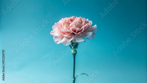 Soft pink carnation blooms against a gentle, pastel-colored background, providing ample copy space, evoking feelings of romance, elegance, and serenity in a lovely, isolated composition.