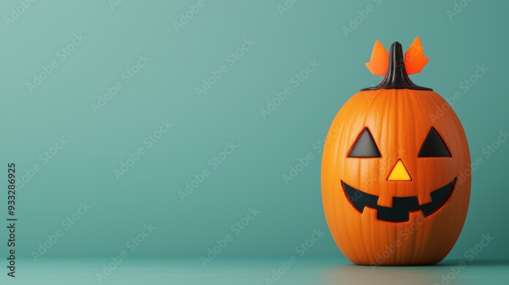 Fun Cartoonish Pumpkin in Style Soaring with Jetpack on Halloween Night, Glowing Trail, Copy Space. Photo with Selective Focus. Fun Cartoonish Pumpkin in Style Soaring with Jetpack on Halloween Night, Glowing Trail, Copy Space. Photo with Selective Focus.