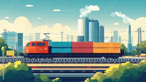 Efficient Rail Freight Network Streamlining Transportation and Logistics for Optimized Cargo Delivery and Supply Chain Productivity