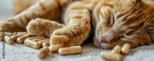 Peaceful Cat Resting Near H...