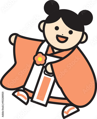 ポーズをとる七五三の女の子