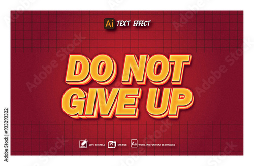 do not give up text effect