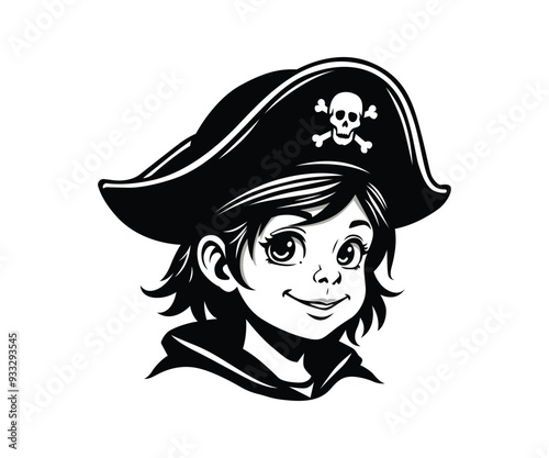 Cute pirate kid vector