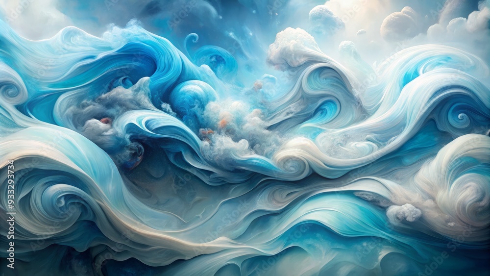 Soft, flowing swirls of sky blue and gray dance across the canvas, evoking an ethereal sense of calm, with a subtle nod to autism awareness. Soft, flowing swirls of sky blue and gray dance across the canvas, evoking an ethereal sense of calm, with a subtle nod to autism awareness.