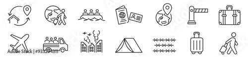 Migration icons set collection. 