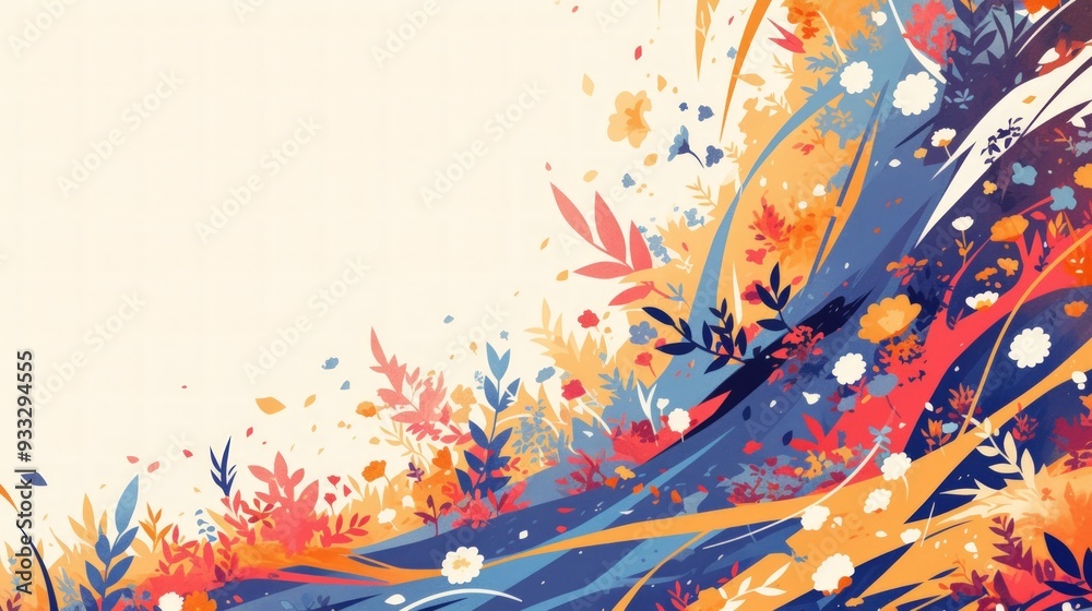 Obraz premium Abstract Floral Pattern with Vibrant Colors